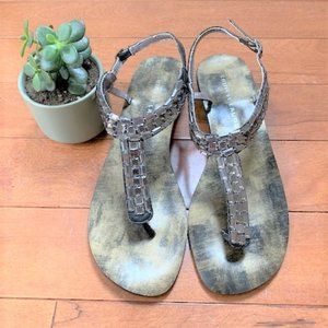 Chinese Laundry Taupe Rhinestone Sandals
